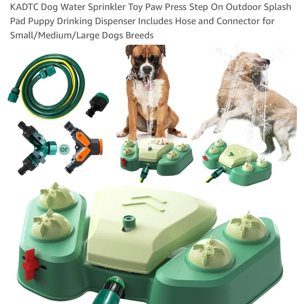 KADTC Dog outdoor drinking fountain 2-in-1 function,drinking fountain &sprinkler